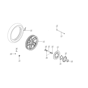 Kolo przednie Kymco People S 50i E4 Mat Szary