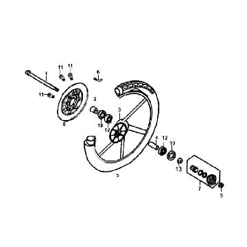 Koło przednie Sym Fiddle Bialy WH8018P