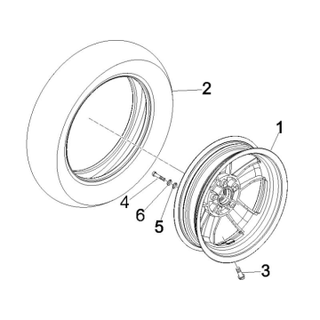 KoĆo przednie Vespa GTS 250 ie 2005-2009 (z ABS) KoĆo przednie Vespa GTS 250 ie 2005-2009 (z ABS)