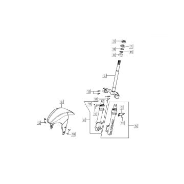 Widelec szpatb. Kymco Super9 2-suwowy mm srebrny