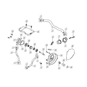 Czopka wodna Kymco Super9 2t lc o.m matowy czarno-czerwony