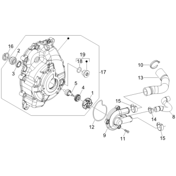 Pompa wodna Vespa GTS 250 ie 2005-2009 (z ABS) Pompa wodna Vespa GTS 250 ie 2005-2009 (z ABS)