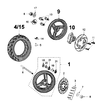 Felgi Peugeot Jet Force LC Wtrysk Niebieski