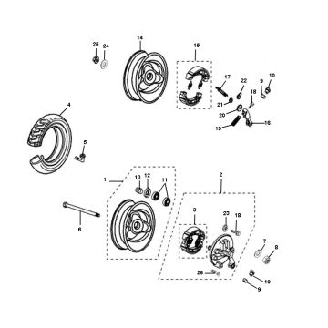 Koła Peugeot Ludix jedno 2-suwowe