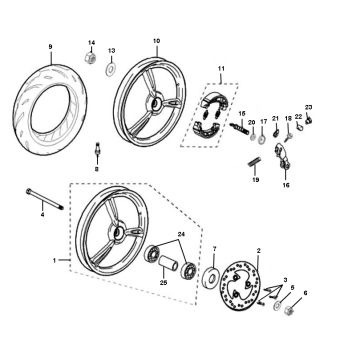 Koła Peugeot Ludix pro 2-suwowe