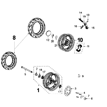 Koła Peugeot New Vivacity 4-suwowy Niebieski