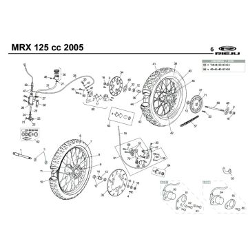 Koła Rieju MRX 125 czerwone 2005 4-suwowe