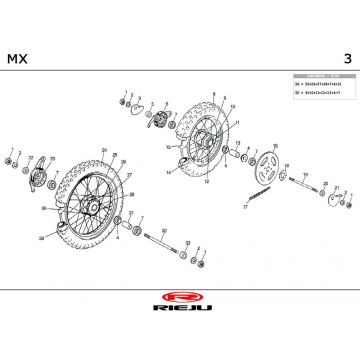Koła Rieju MX pomarańczowe 2000 2-suwowe
