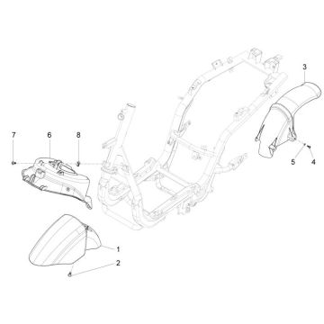 Błotnik Piaggio New Fly 4-suwowy 2-zawór biały 566