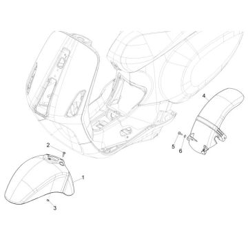 Błotnik przedni Vespa Sprint szary titanio 742/b