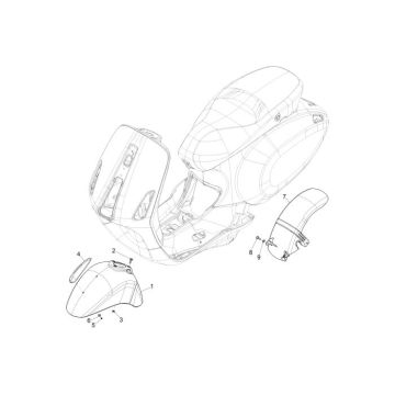 Błotnik przedni Vespa Primavera czerwony metaliczny 880/a