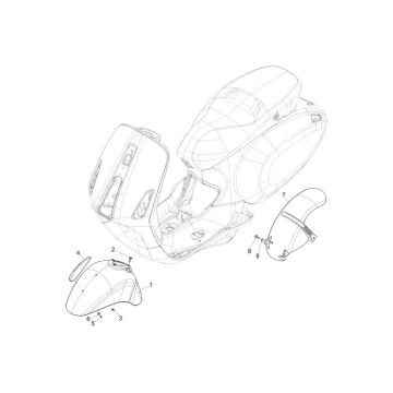 Błotnik przedni Vespa Primavera 2-suwowy