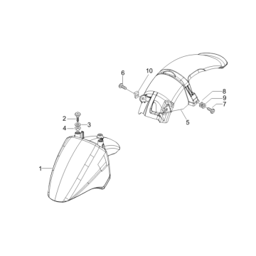 Przestrzeń koła - Błotnik Piaggio Zip 50 SP 2006-2013 moonwhite 544