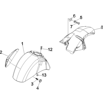 Przestrzeń koła - Błotnik Vespa GTS 250 ie 2005-2009 (z ABS) czerwony smok 894