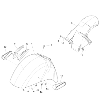 Błotnik kosmiczny Vespa GTS 300 ie 2008-2016 (z ABS i bez) niebieski 261/A