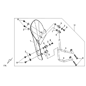 Szyba Przednia Sym Fiddle III Matt Czarny