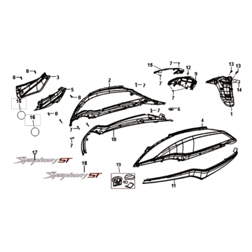 Sym Symphony ST 125I E4 Białe platerowanie (WH-006)