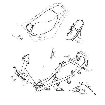 Siodło Buddy Wiadro Peugeot Speedfight 2 AC E2 2-suwowy