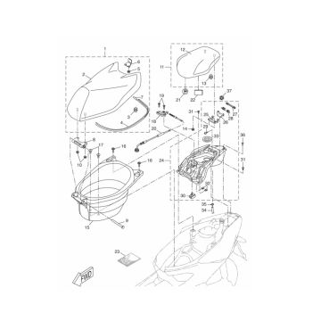 Siodelko Buddy Box Yamaha Aerox 2-suwowy 2013