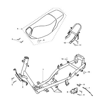 Ramka siodełka Peugeot Speedfight 2 LC E2 2-suwowy