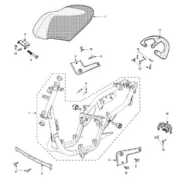 Rama siodełka Peugeot Vivacity 3 2-suwowy