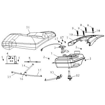 Zbiornik siodłowo-paliwa Chiny lis niebieski mat