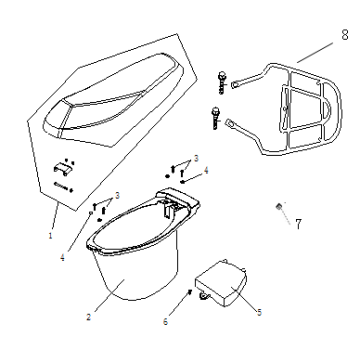 Siodelko Buddy Box AGM Ape50 brązowy Siodelko Buddy Box AGM Ape50 brązowy