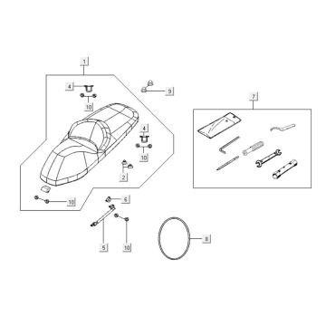 Siodełko Kymco Downtown 300i ciemnoszare