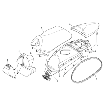 Siodełko Aprilia SR 50 H2O ie+carb 2004-2009 pomarańczowe