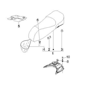 Siodło Vespa GTS 250 czyli 2005-2009 (z ABS) czerwony smok 894