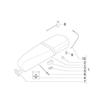 Siodelko Vespa Lx 25km 4-suwowy 2-zawór beżowy