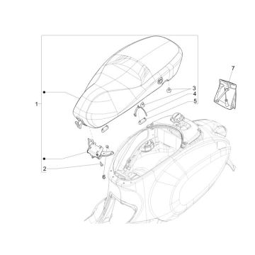 Siodelko Vespa Primavera 4-suwowy 4-zawór czerwony
