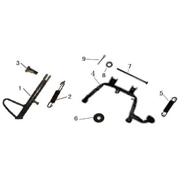 Stojak boczny środkowy AGM GT szampan