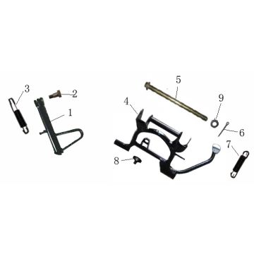 Side Center Stand AGM Retro po 2013 krem do kawy