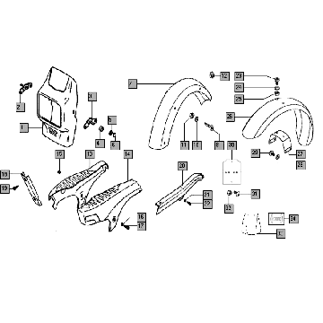 Zijkappen - spatborden Tomos QUADRO EX (L0-L1)