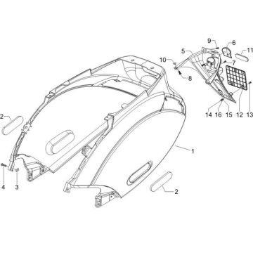 Szyba boczna Piaggio Zip 2000 4-suwowy AC matowy czarny 168