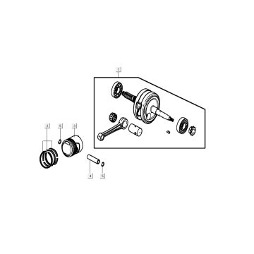 Tłok - Wał korbowy Kymco K-Pipe 4-suwowy Biały