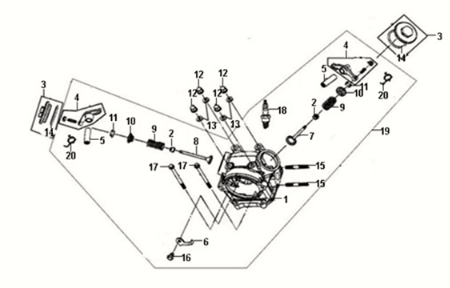 Głowica cylindra Sym Fiddle III 50 E3