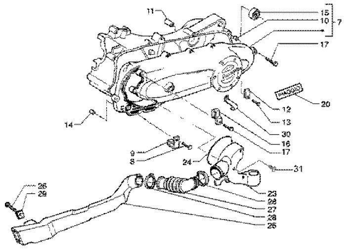 Pokrywa skrzyni korbowej Piaggio Liberty 4-suwowa do 2005