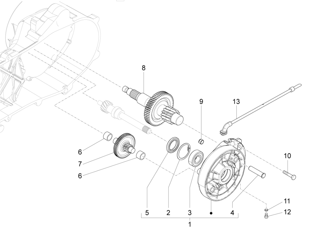 Skrzynia biegów Vespa Sprint 4-osobowa 3-biegowa (Euro4 szt. IGET)