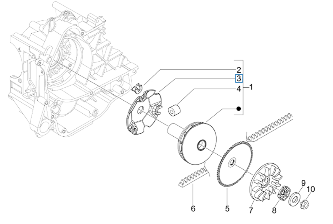 Wariator Vespa S 2-suwowy