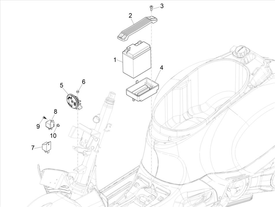 Akumulator - klakson Vespa GTS 300 HPE 4T 4V IE ABS E4 2019 (EMEA)