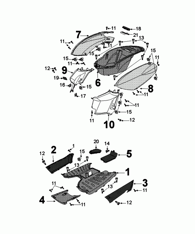 Tylne poszycie Peugeot Kisbee satynowa lampa błyskowa oryginał euro4