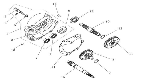 Oś tylna China Ape50 biała