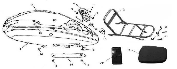 Tylna osłona bagażnika AGM GT szampana