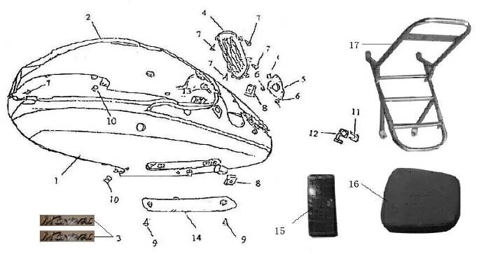Pokrywa tylna Vom Bella 125cc
