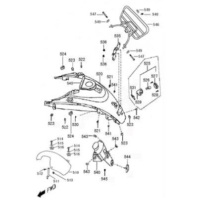 Osłona światła tylnego China Flash/Pico matowa czarna (EURO 4; po 2018 r.)