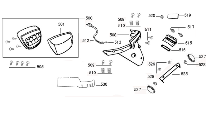 Pokrywa tylnego światła AGM VX50s pantone niebieska