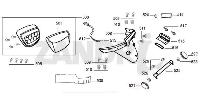 Obudowa tylnego światła BTC Riva Sport ciemnoniebieski