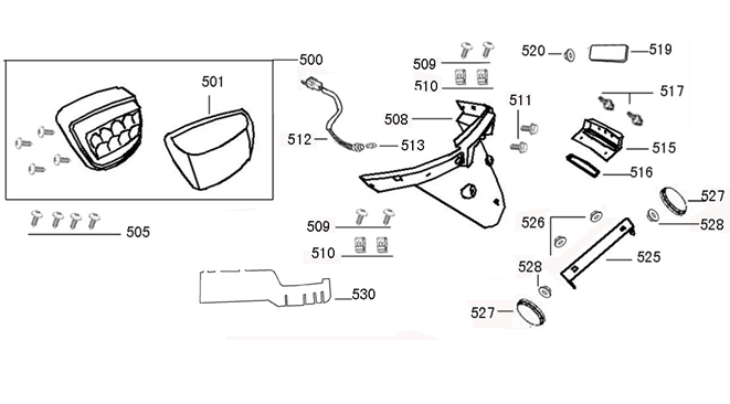 Taillight Cover China VX50 matowy czarny